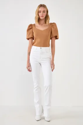 Scuba Puff Sleeve Top