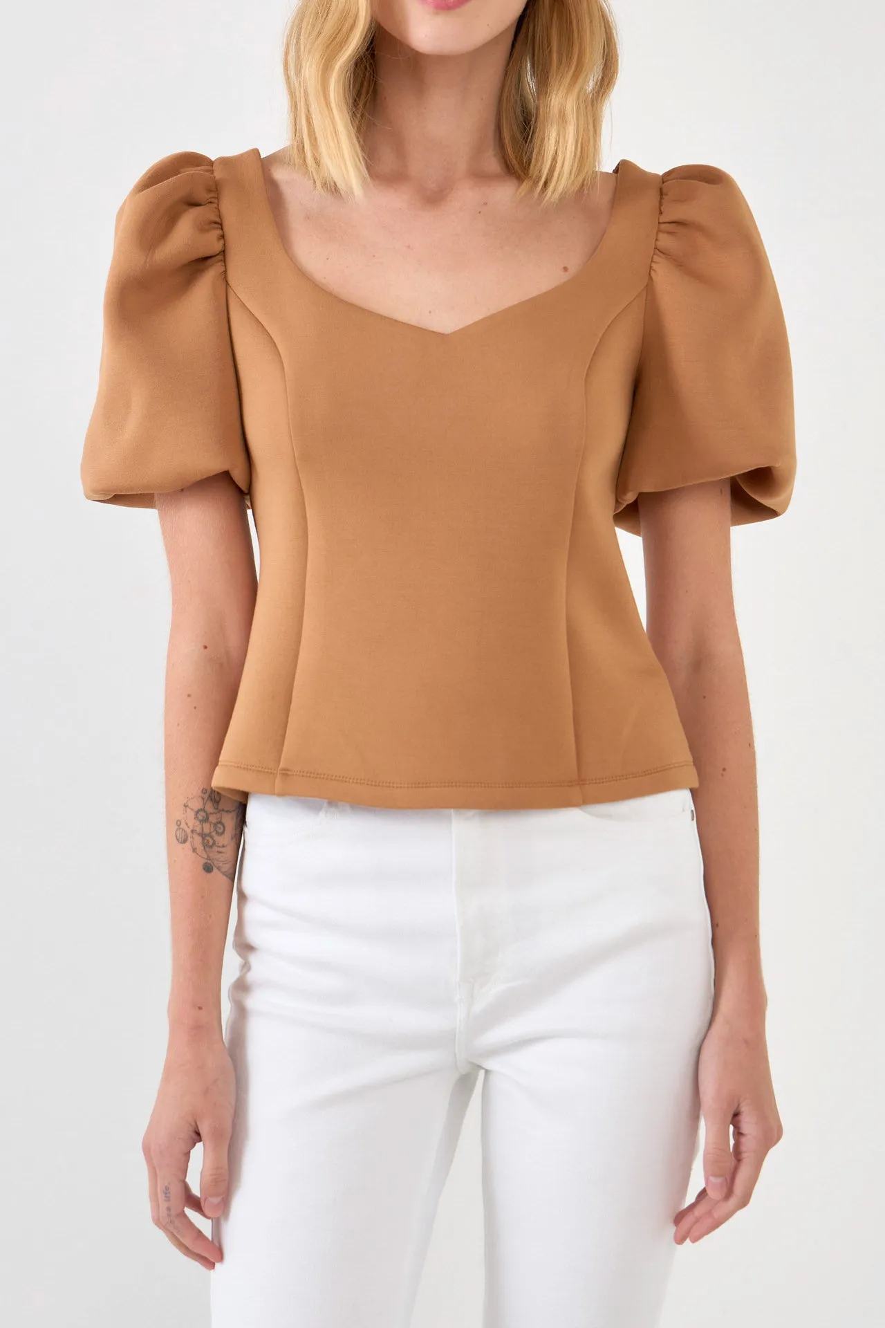 Scuba Puff Sleeve Top