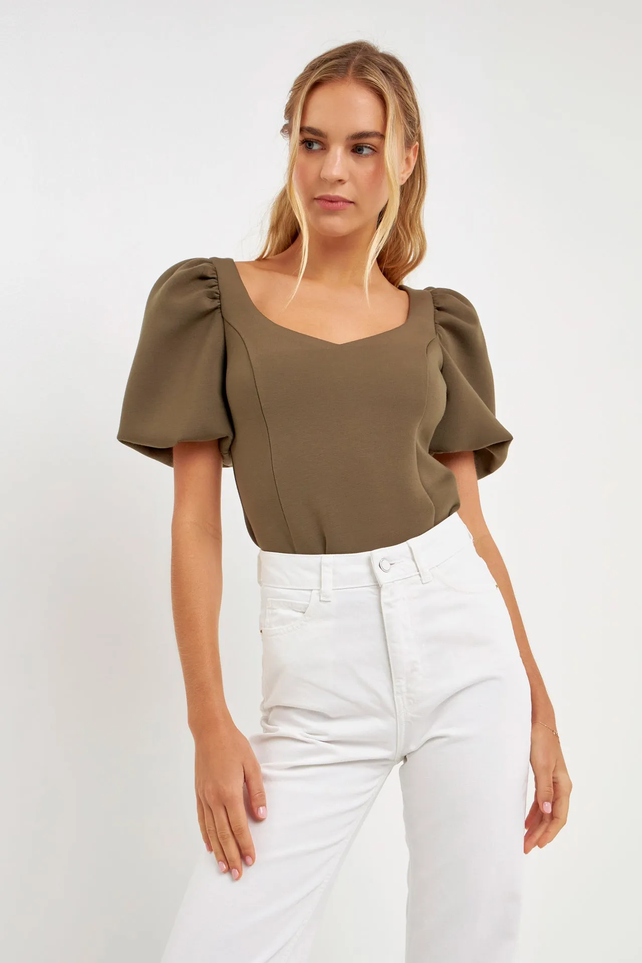 Scuba Puff Sleeve Top