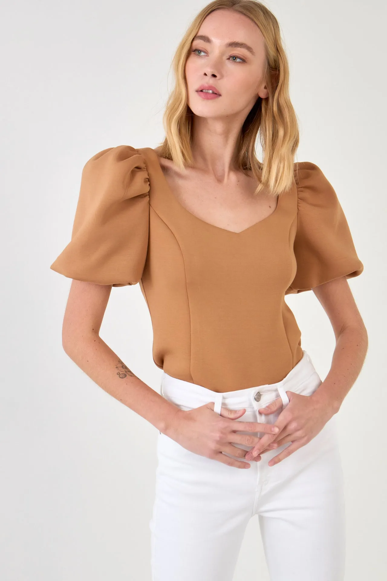 Scuba Puff Sleeve Top