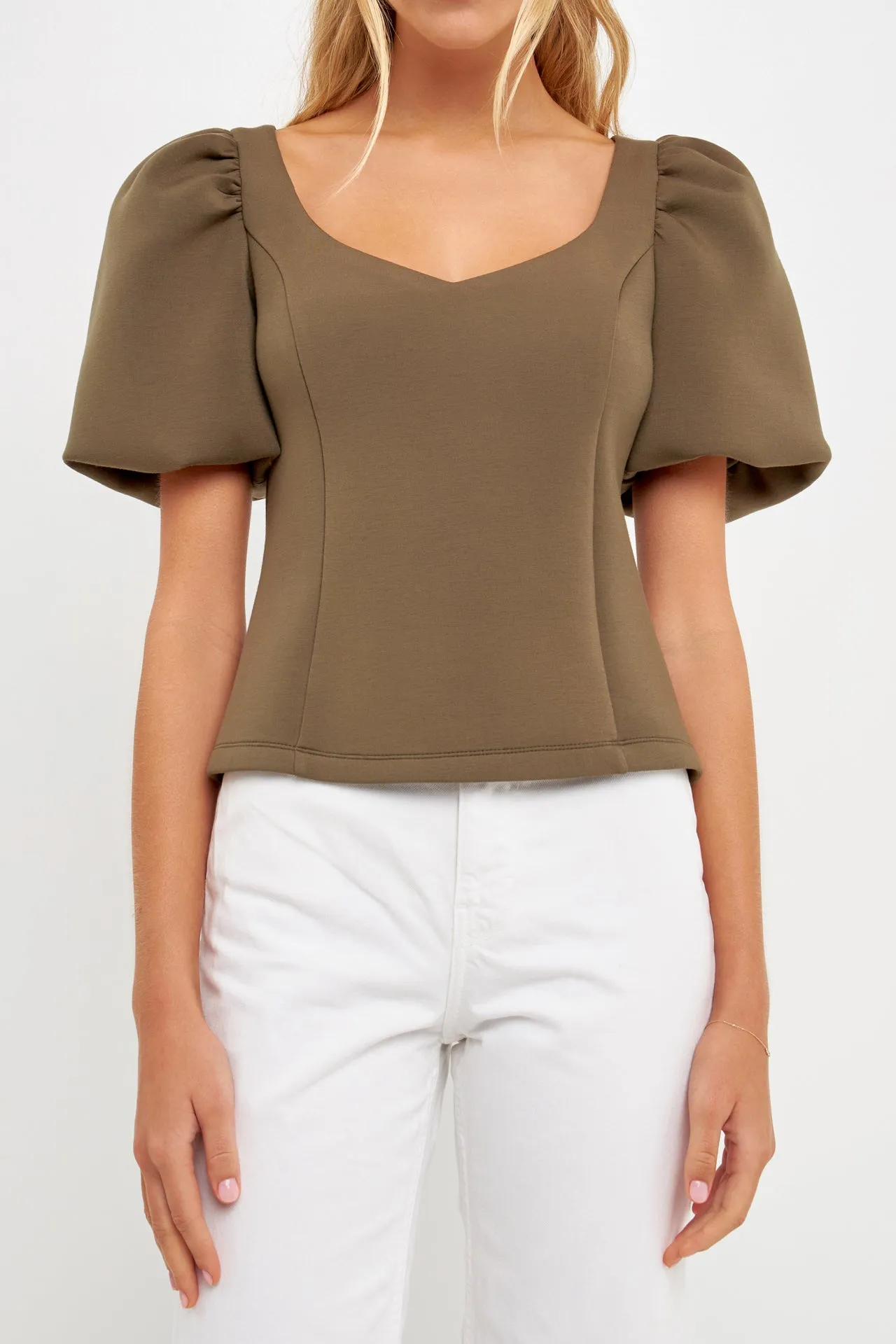 Scuba Puff Sleeve Top