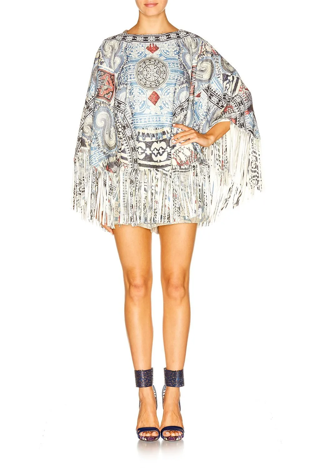 SUEDE PONCHO WITH FRINGING TEACHER'S PET