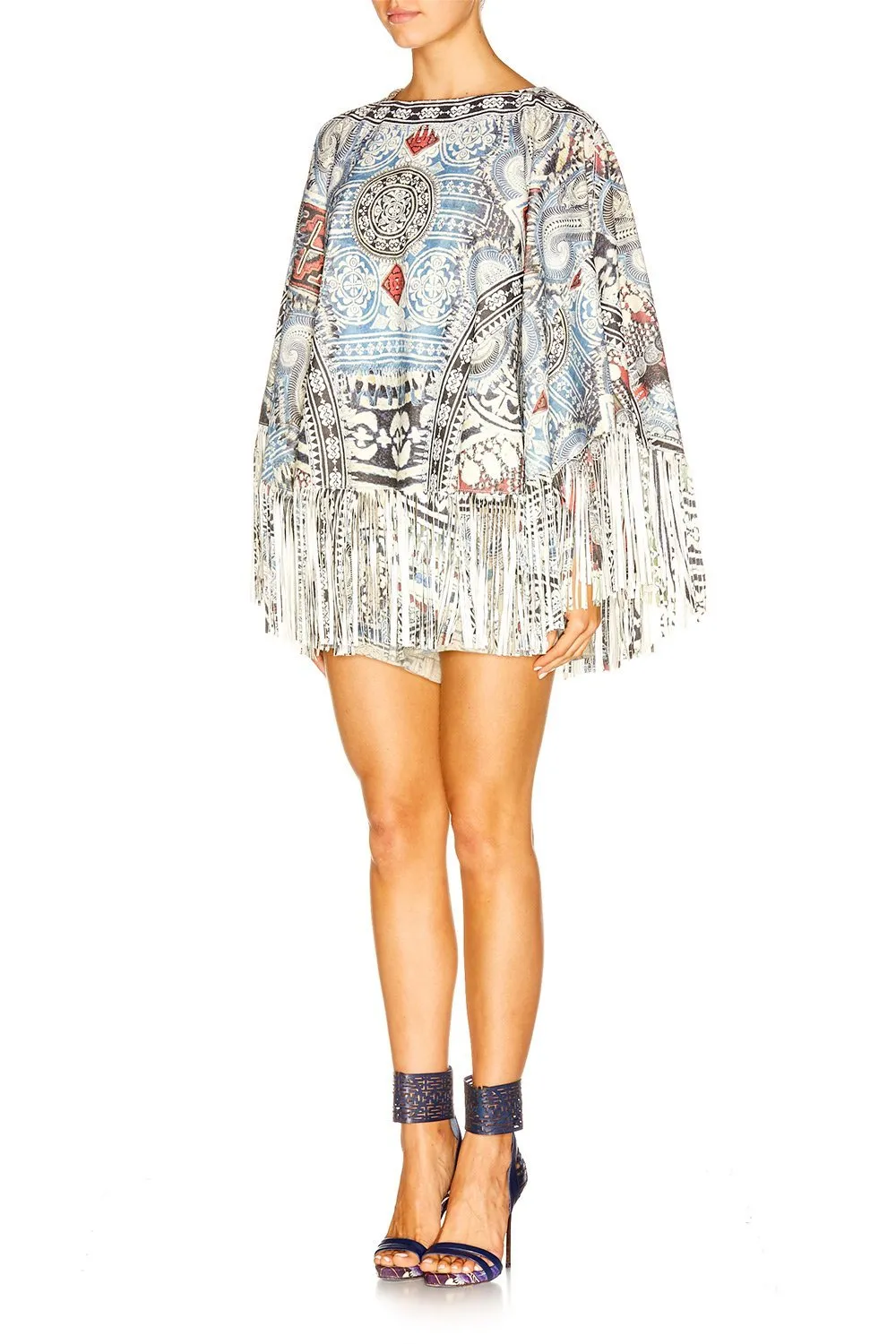 SUEDE PONCHO WITH FRINGING TEACHER'S PET