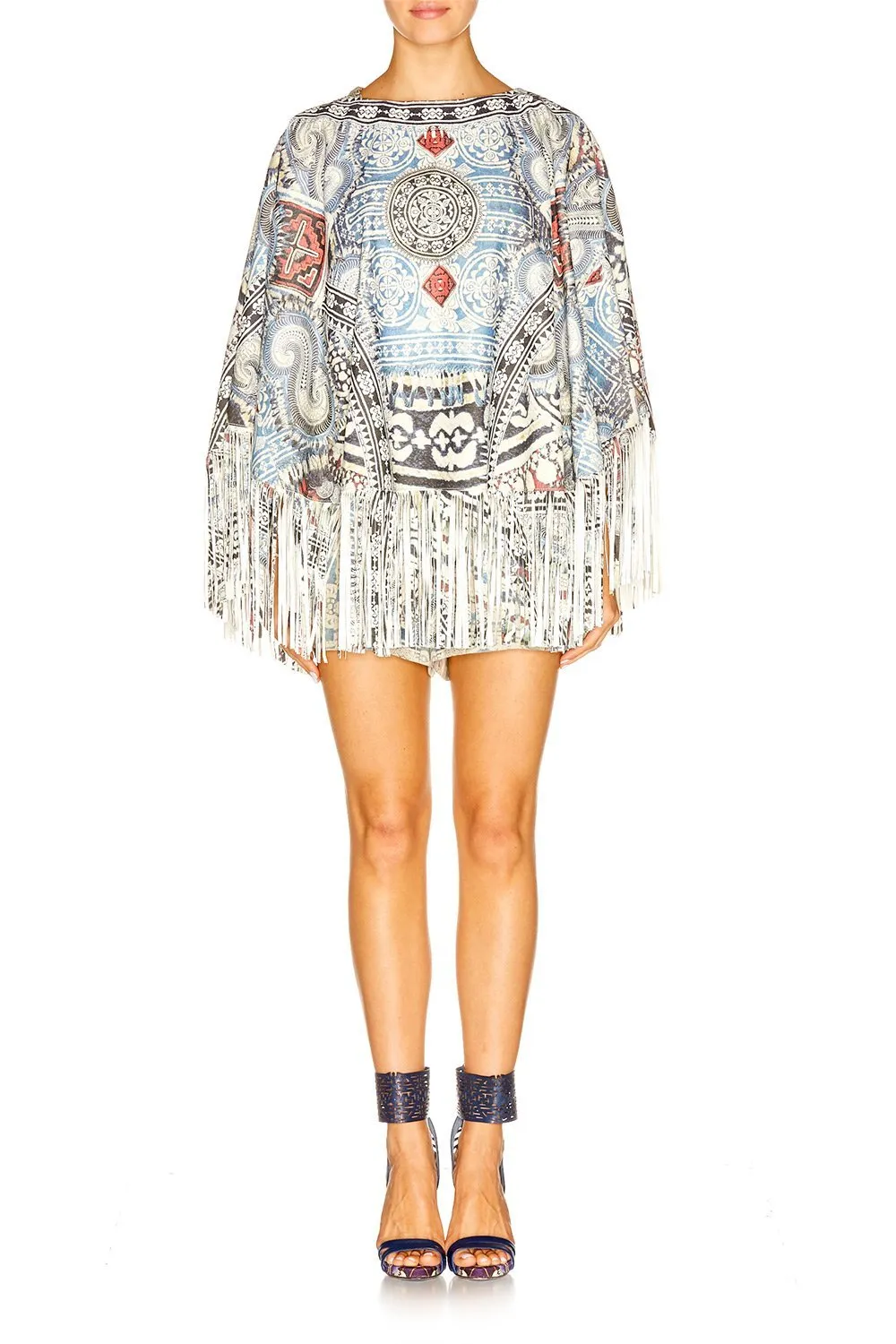 SUEDE PONCHO WITH FRINGING TEACHER'S PET