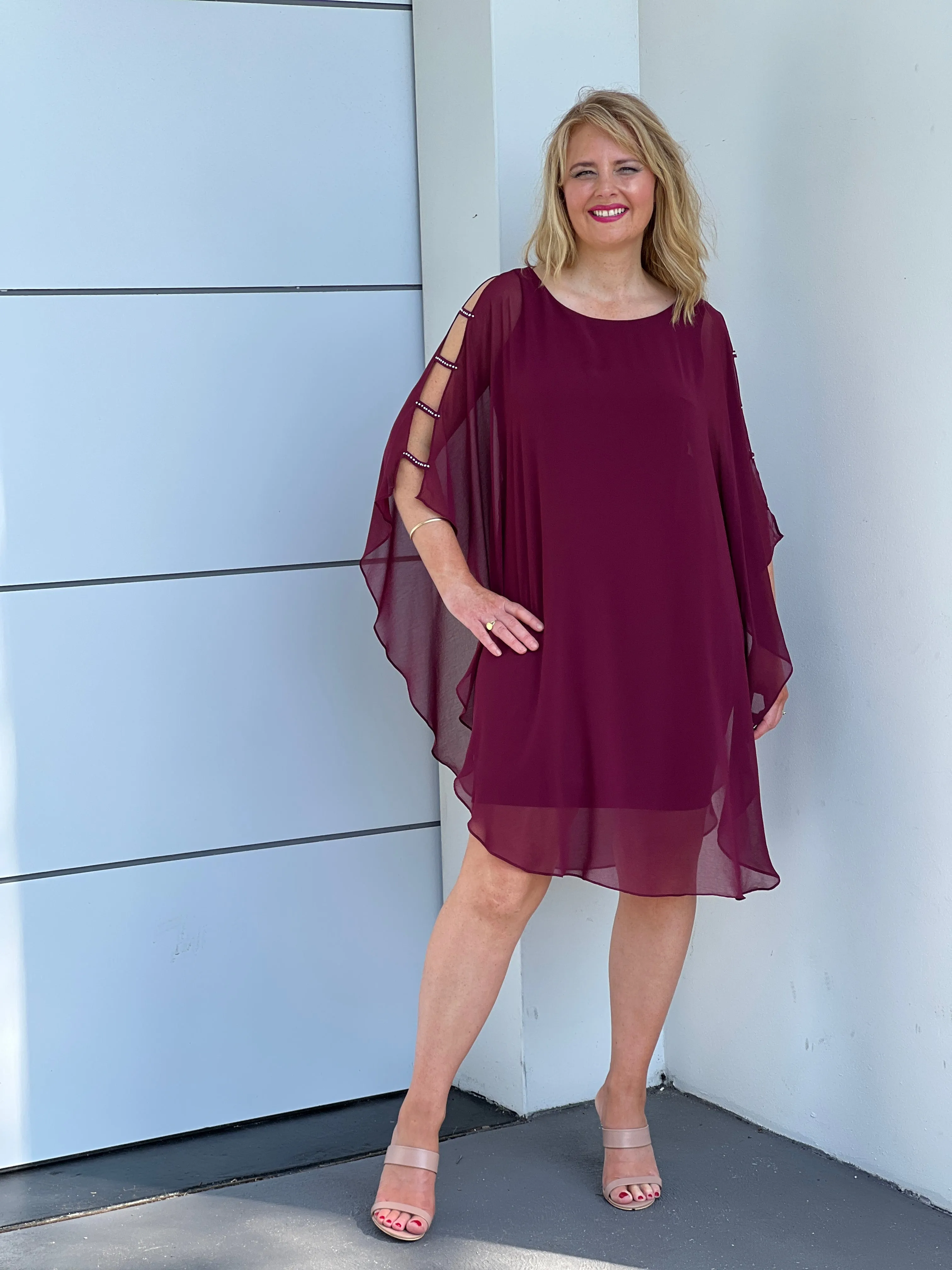 Una Burgundy Evening Dress