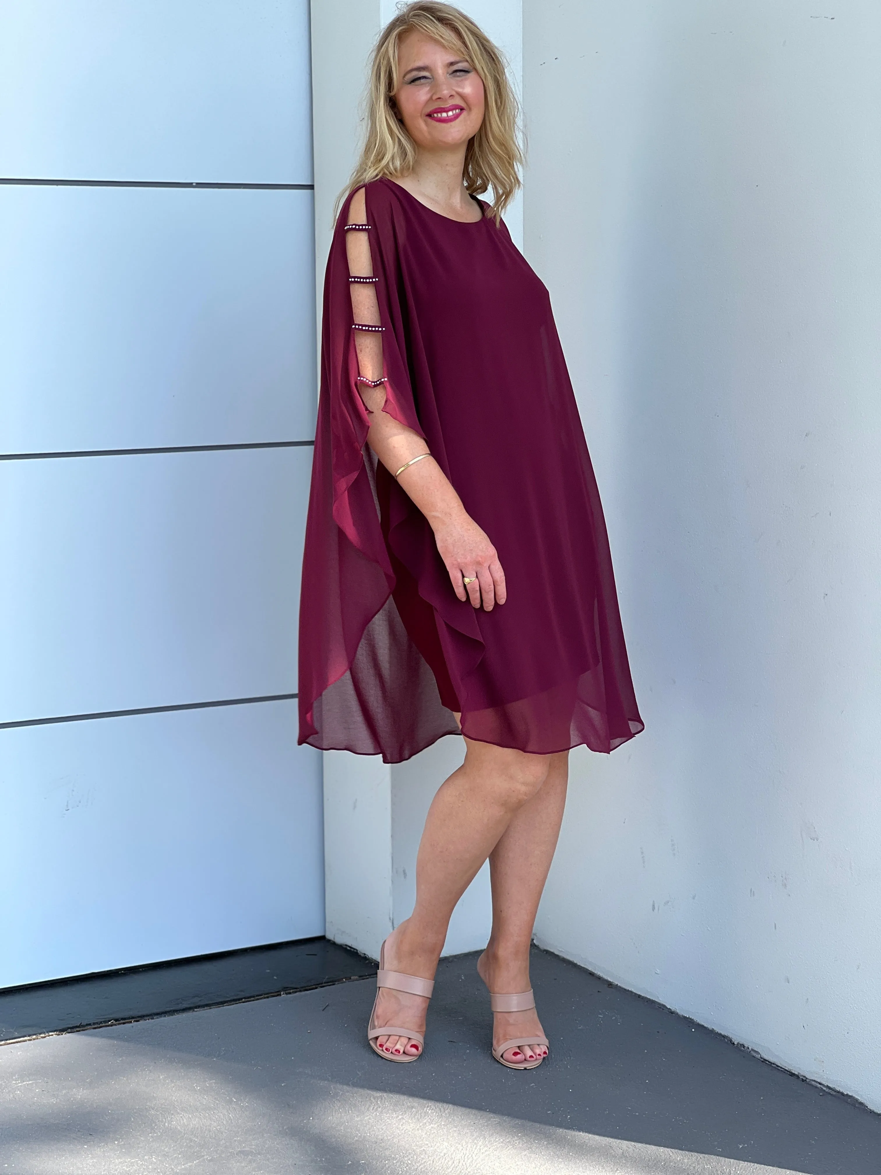 Una Burgundy Evening Dress