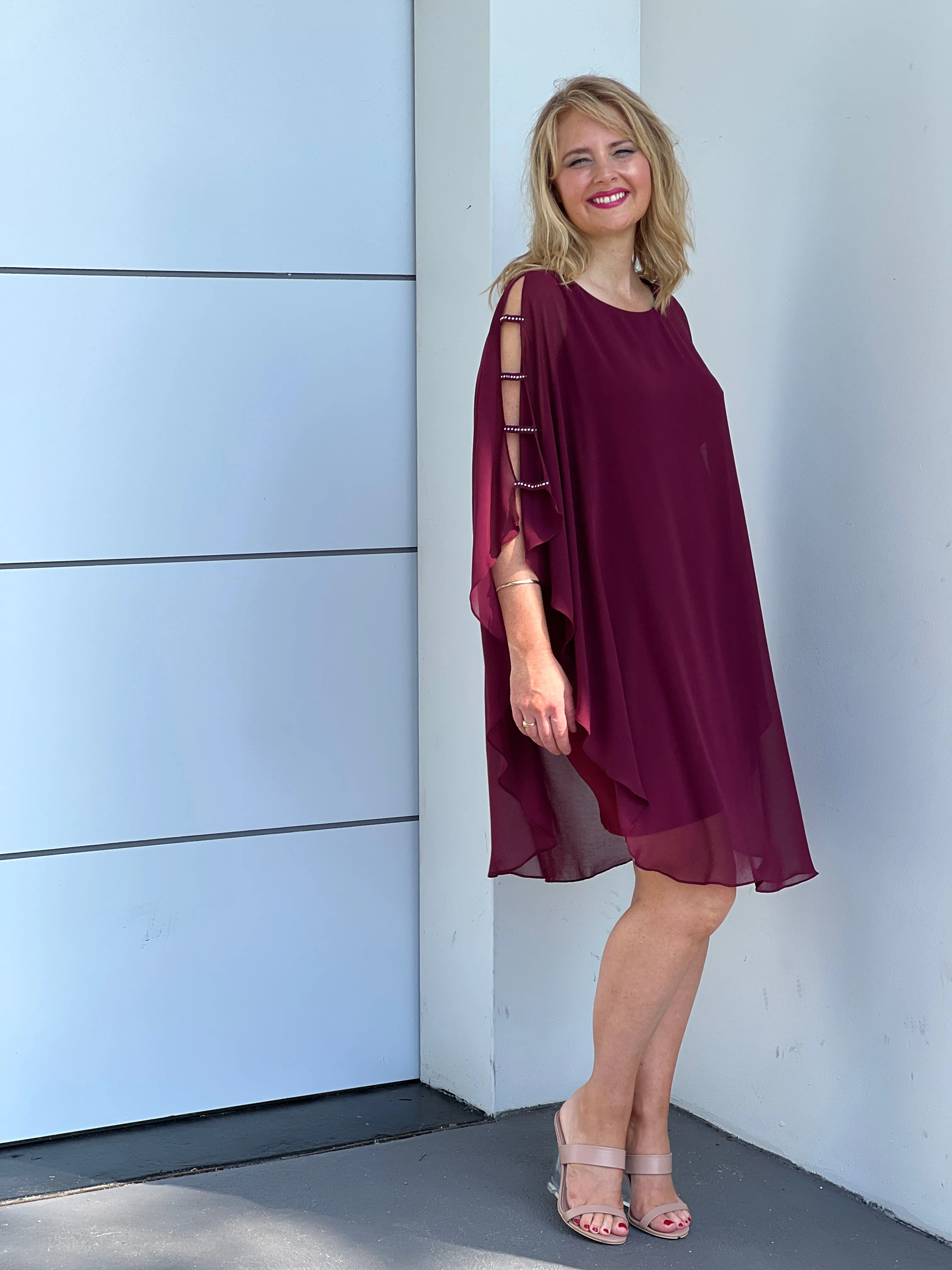 Una Burgundy Evening Dress