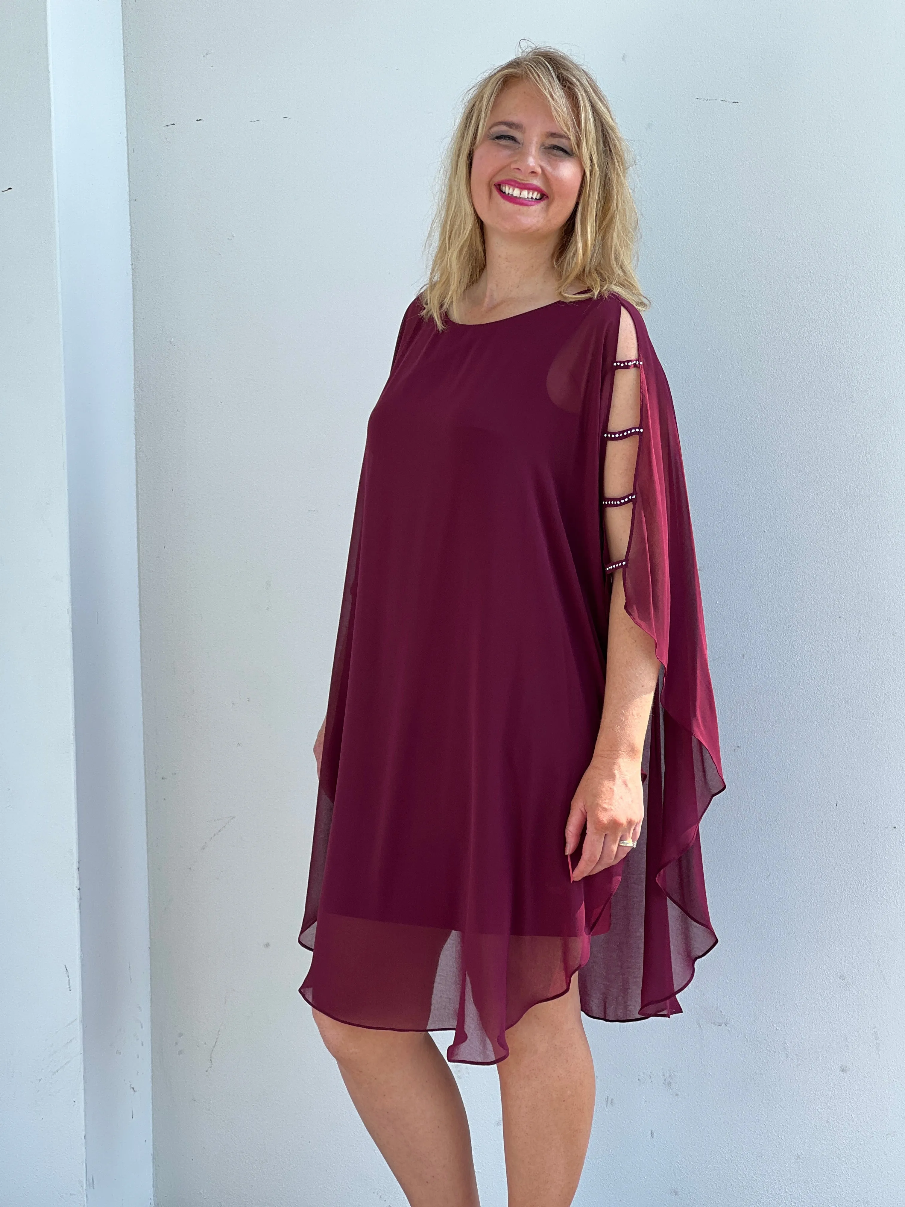 Una Burgundy Evening Dress