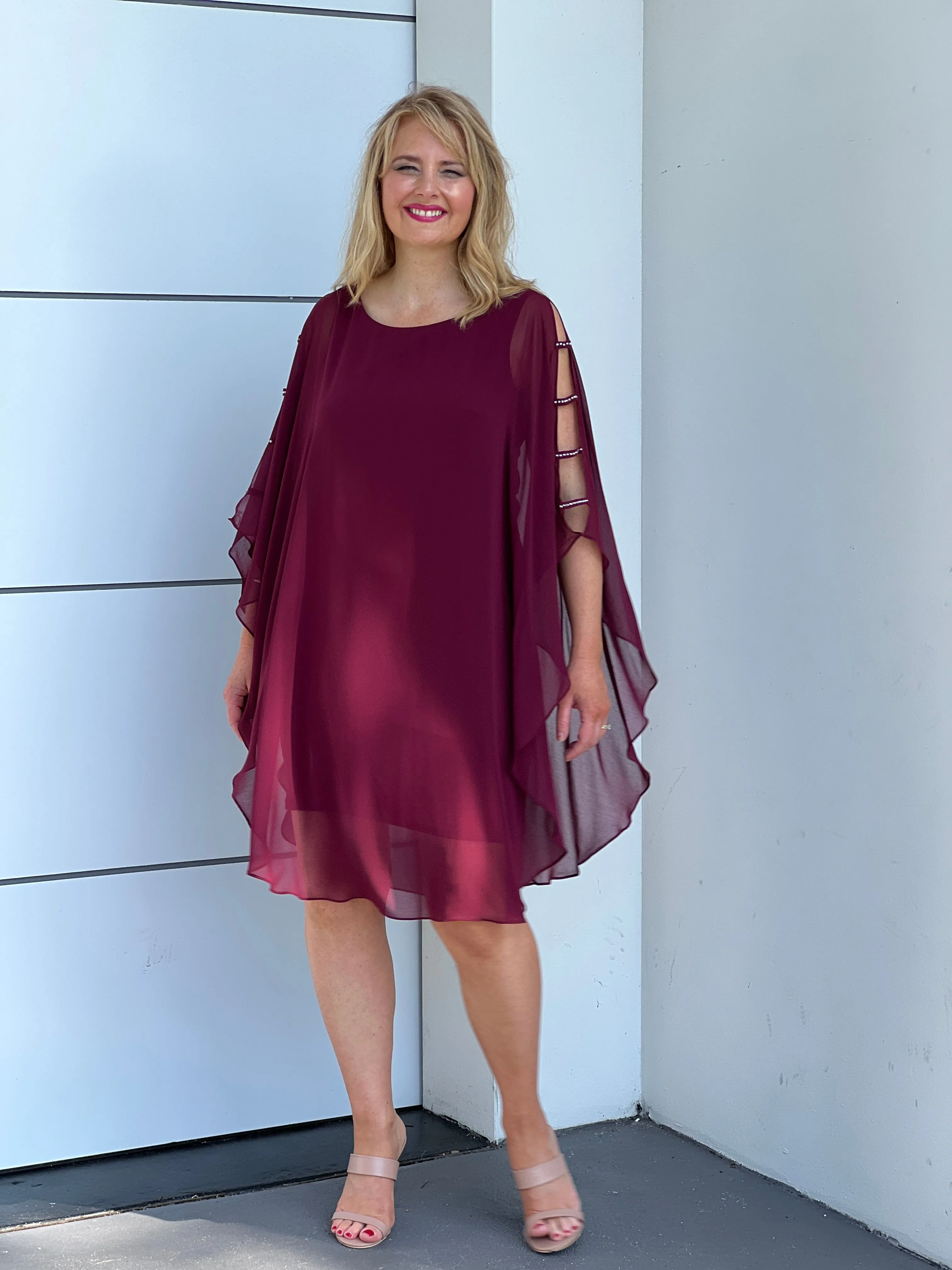 Una Burgundy Evening Dress