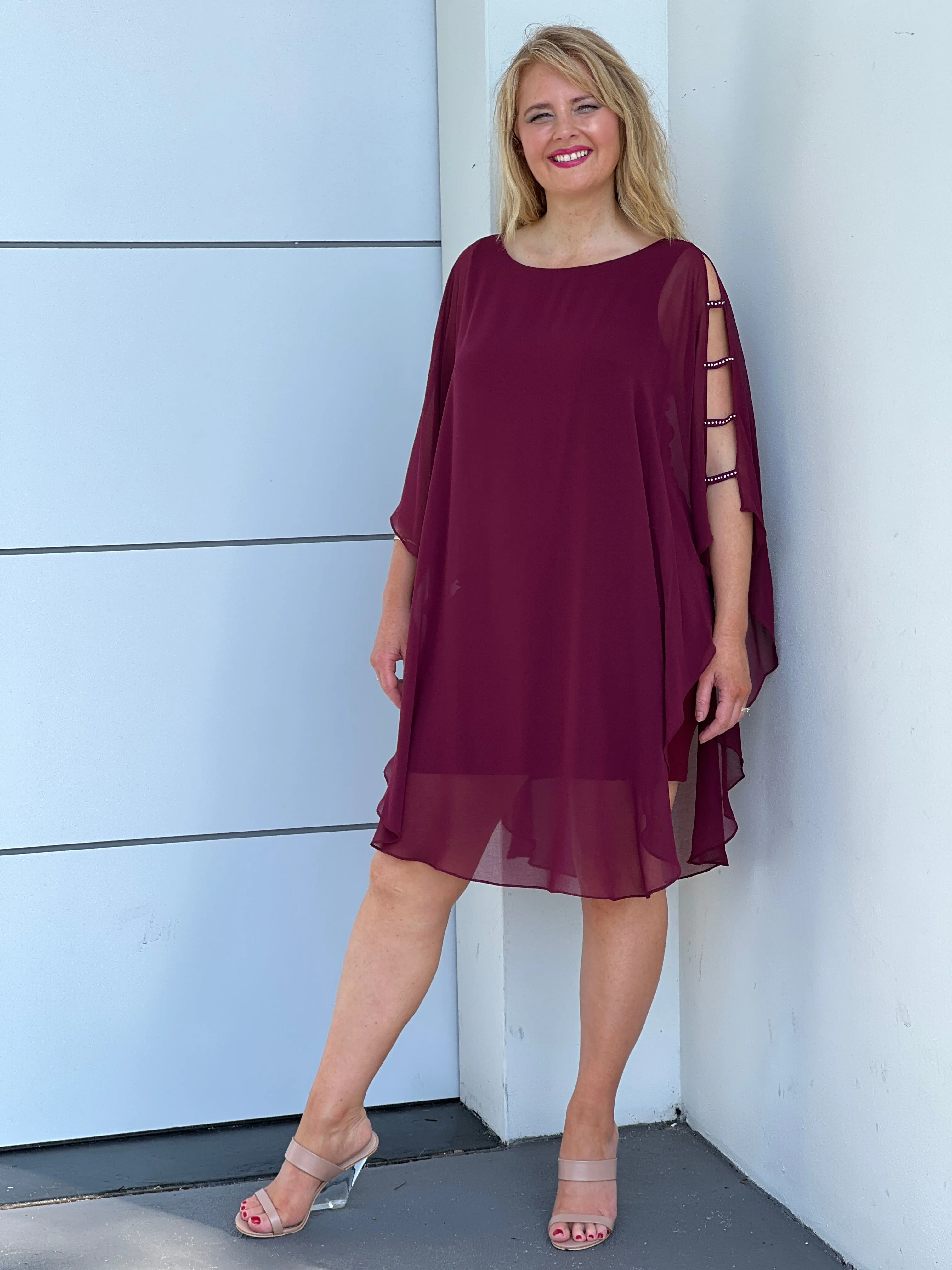 Una Burgundy Evening Dress