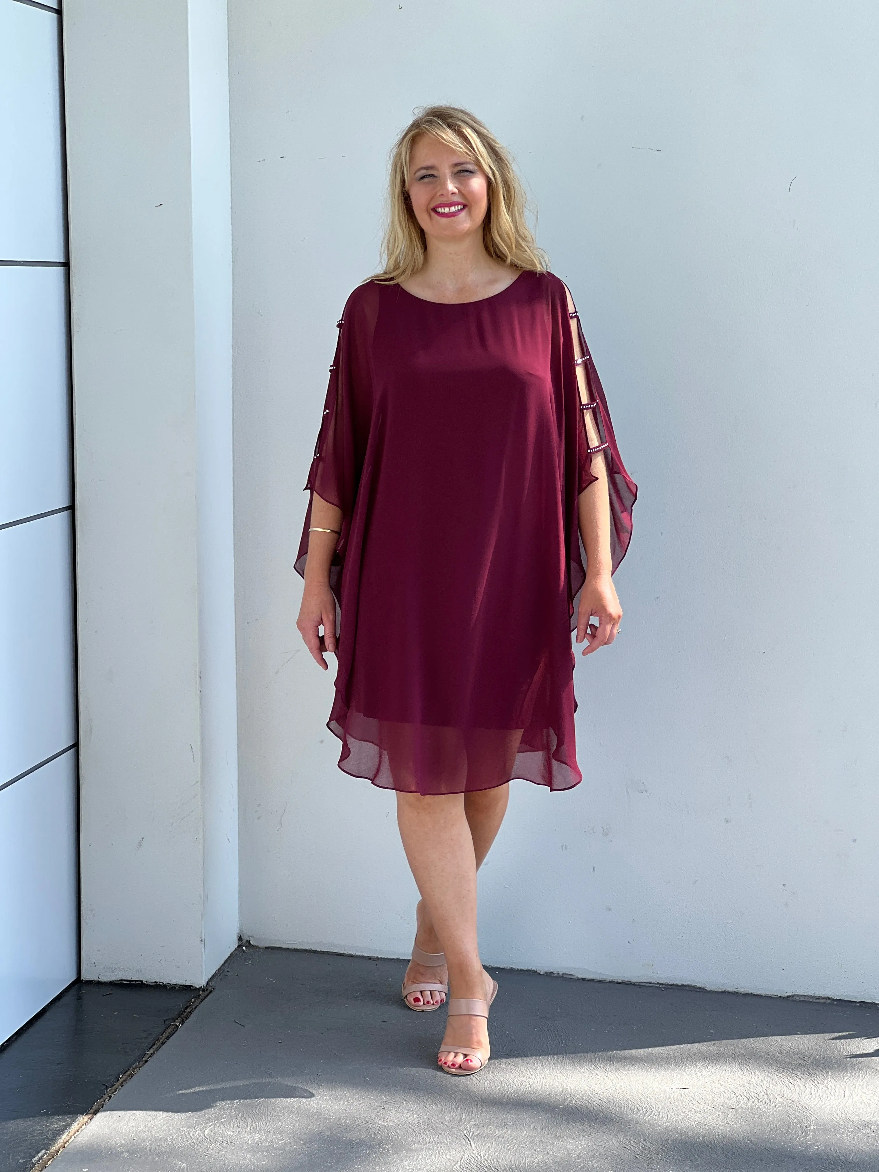 Una Burgundy Evening Dress