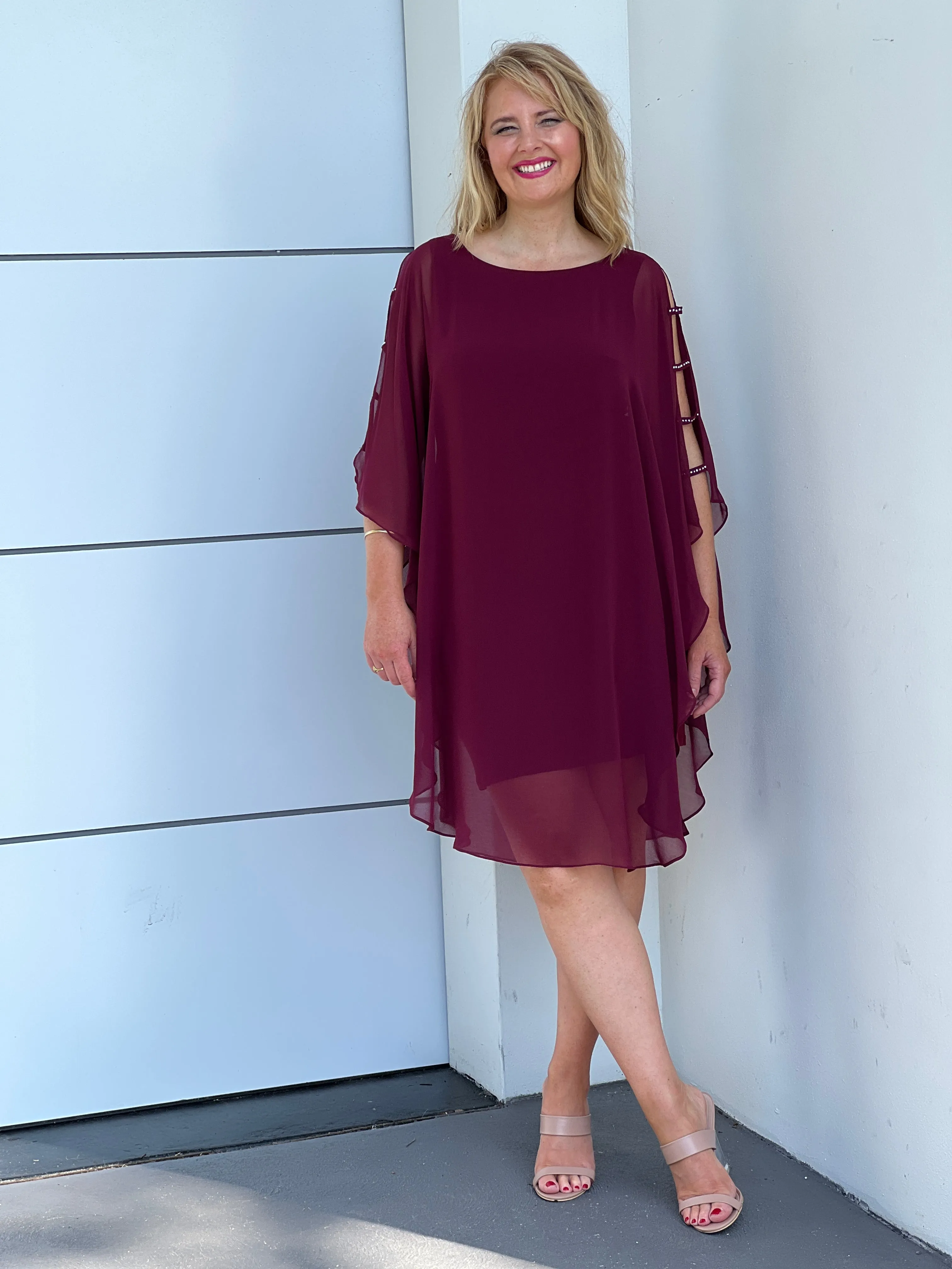 Una Burgundy Evening Dress