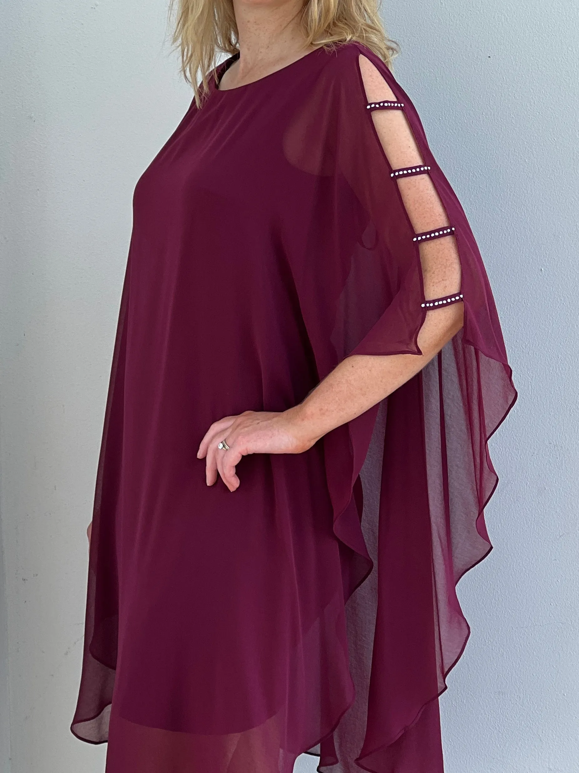 Una Burgundy Evening Dress