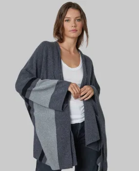 Velvet Harper Open Front Poncho Grey