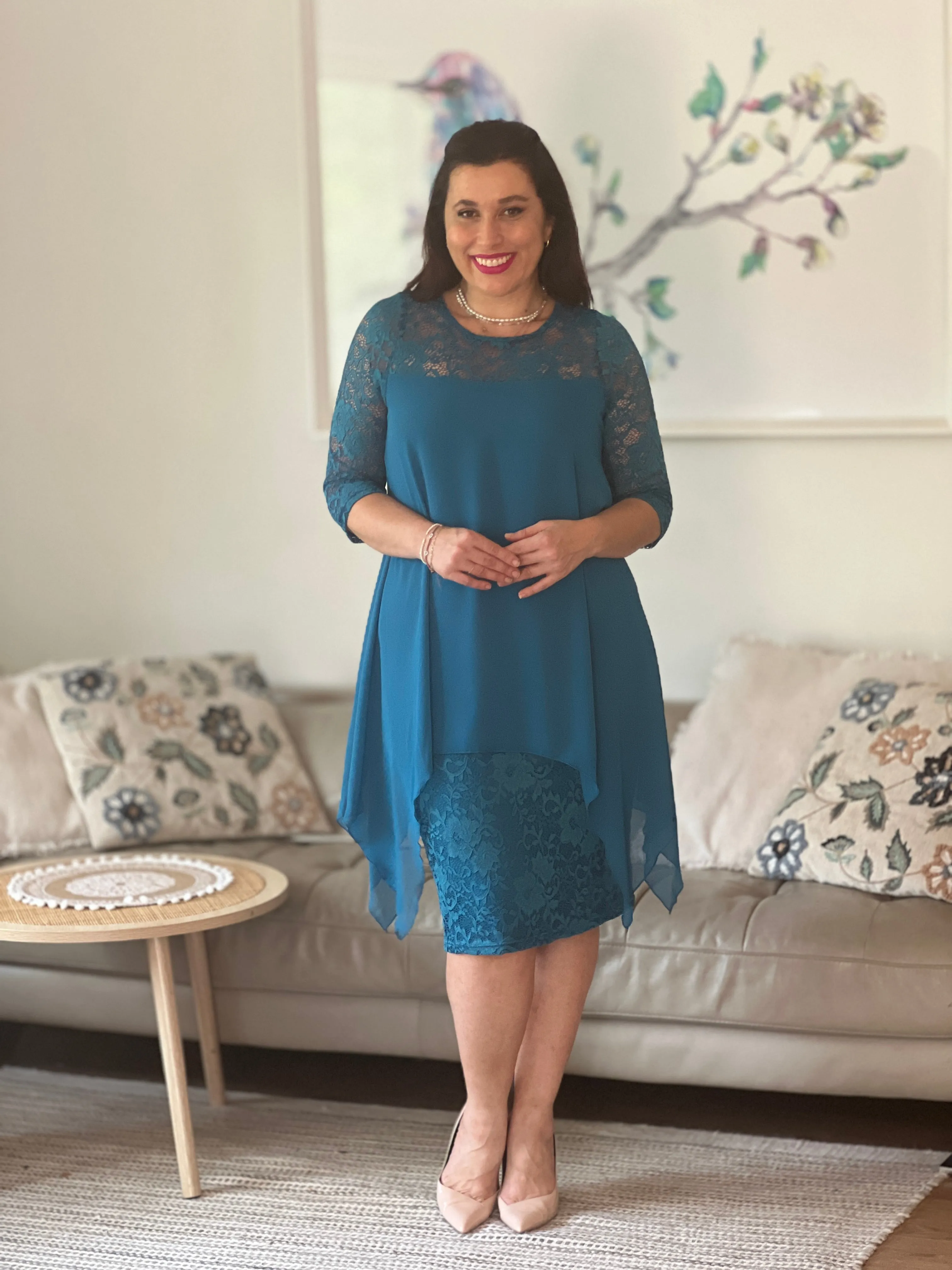 Zelda Teal Lace Dress