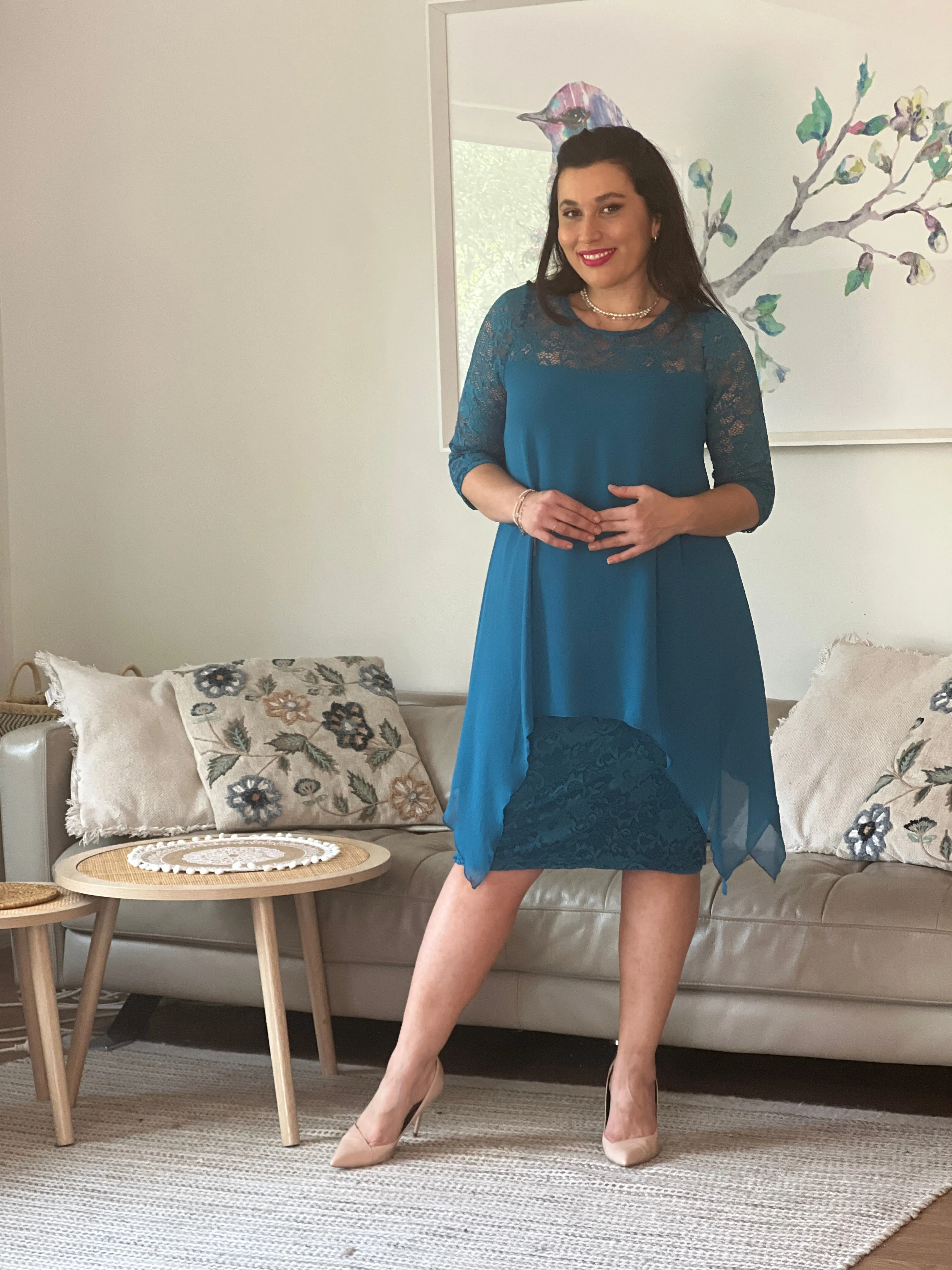 Zelda Teal Lace Dress