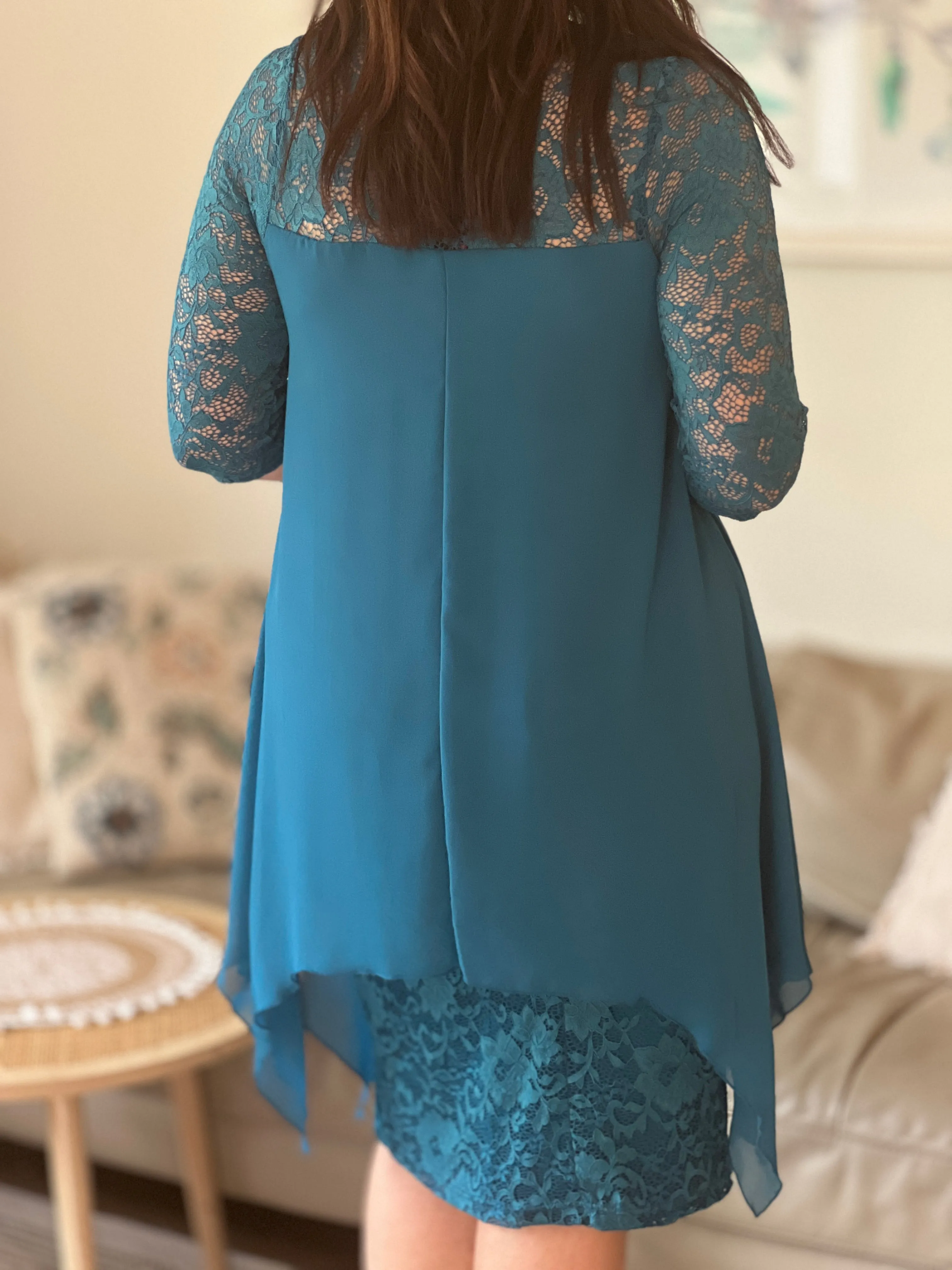 Zelda Teal Lace Dress