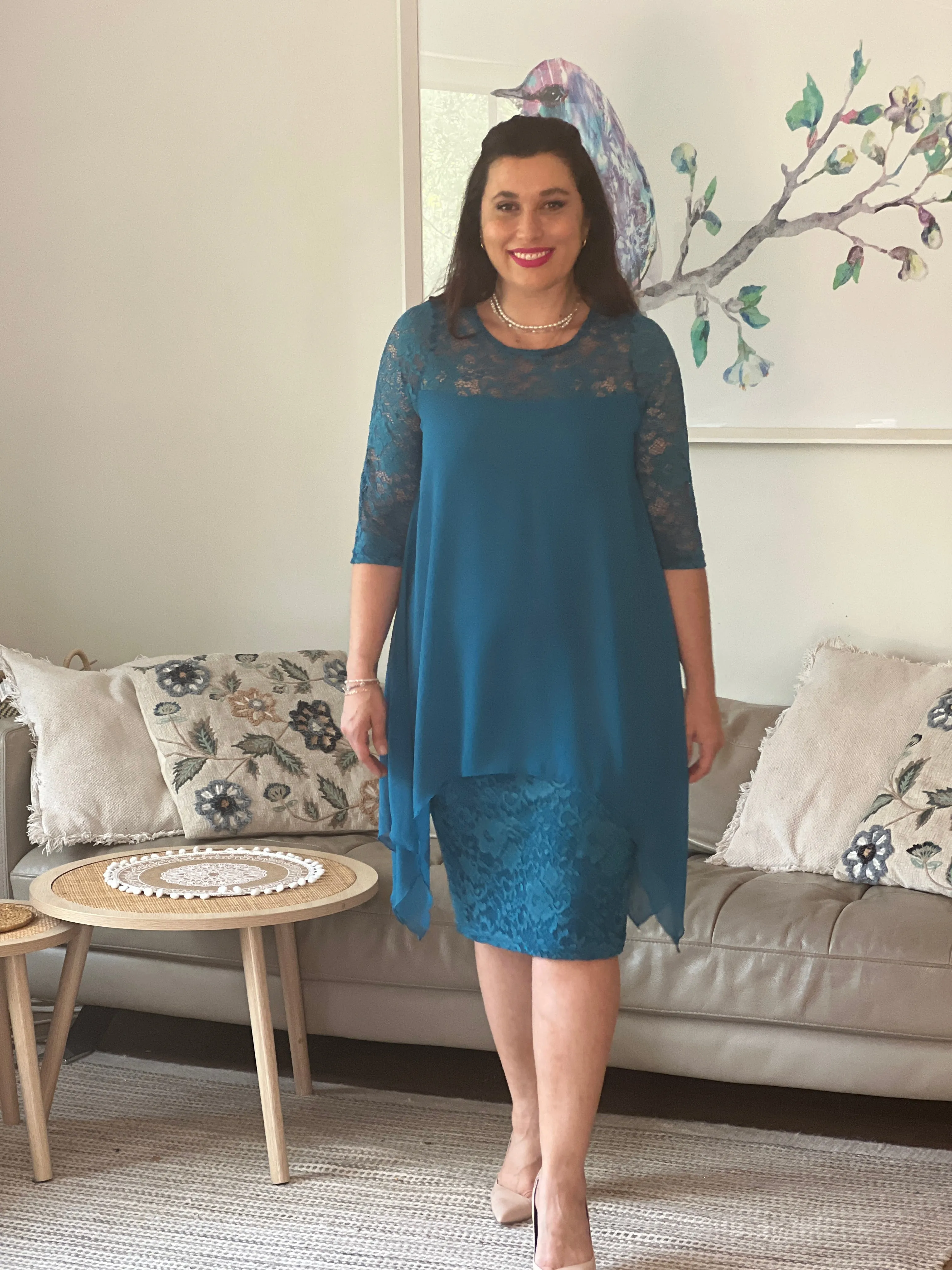 Zelda Teal Lace Dress